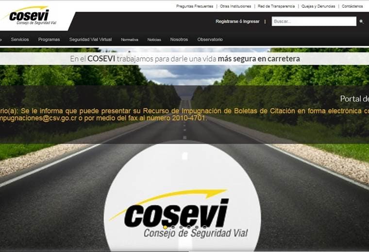 Sitio web del Cosevi