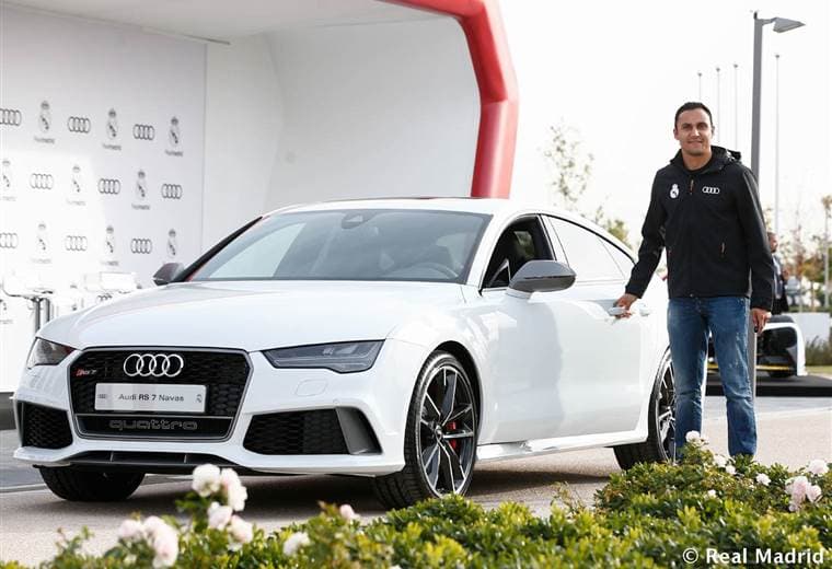 Keylor Navas recibió su nuevo Audi.|realmadrid.com
