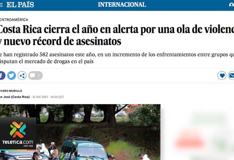 Noticias sobre violencia y homicidios en Costa Rica alcanzan España