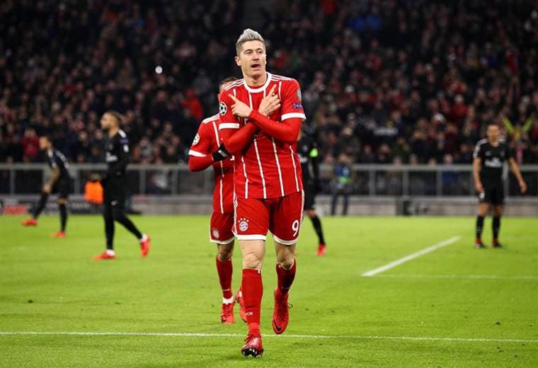 Robert Lewandowski, delantero polaco del Bayern Munich |UEFA Champions League. 