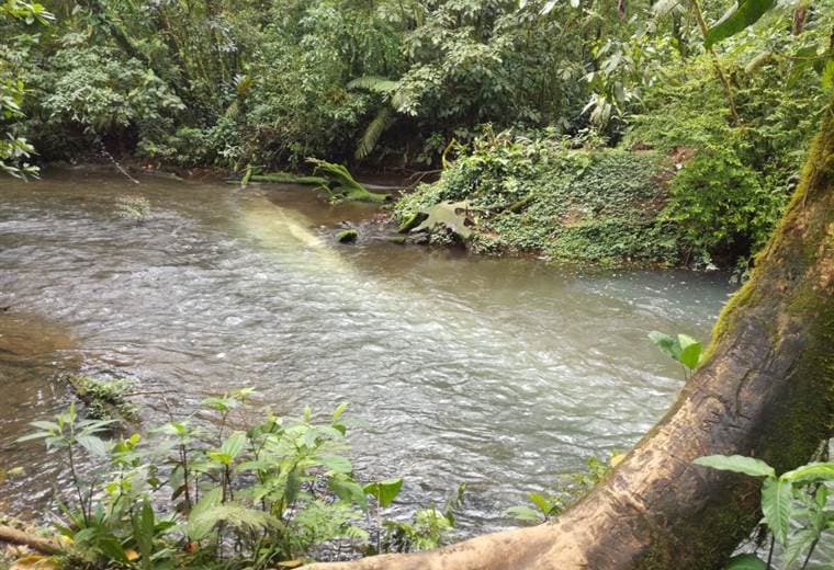 Los deslizamientos producto de los diferentes sismos provocaron el cambio de coloración en el río. Cortesía CNE