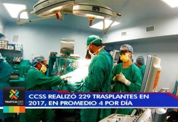CCSS realizó 229 trasplantes durante el 2017