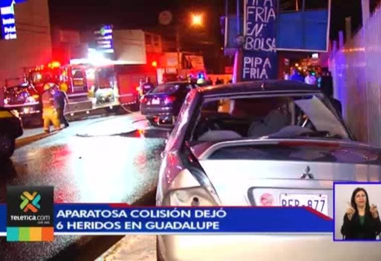 Seis personas resultaron heridas tras un aparatoso choque en Guadalupe