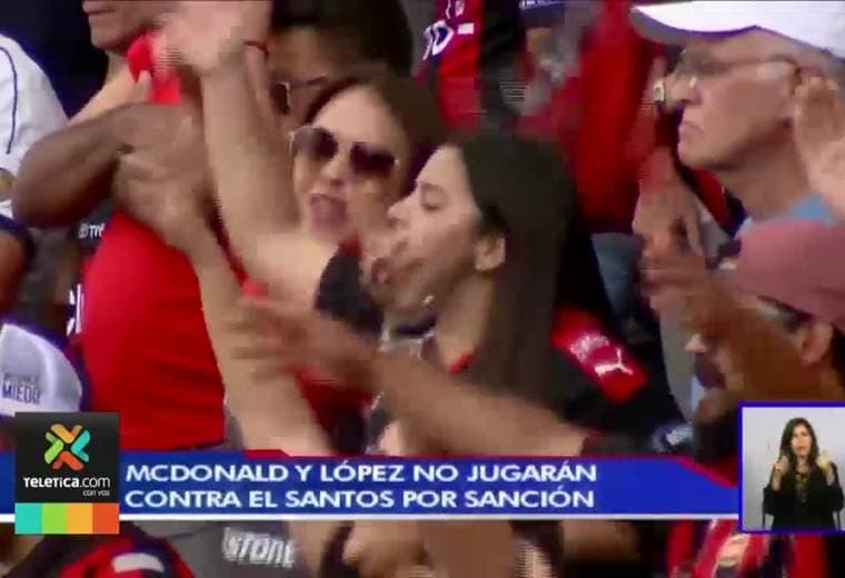 Alajuelense pierde a su goleador y su mejor asistidor para el partido ante el Santos