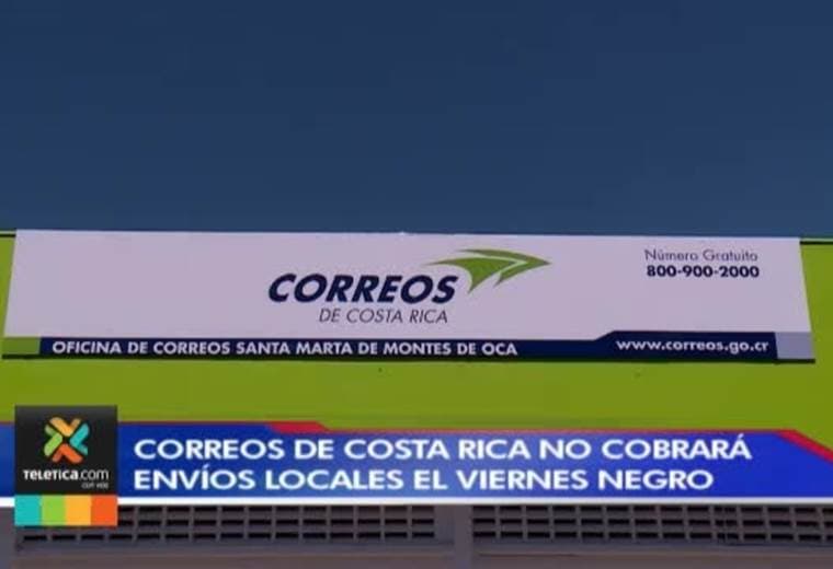 Correos de Costa Rica no cobrará envíos locales el Viernes Negro