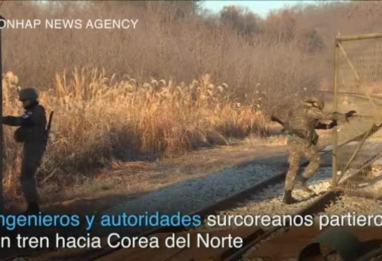 Surcoreanos van al Norte en tren para estudiar posibilidad de reconexión de vías entre ambos países