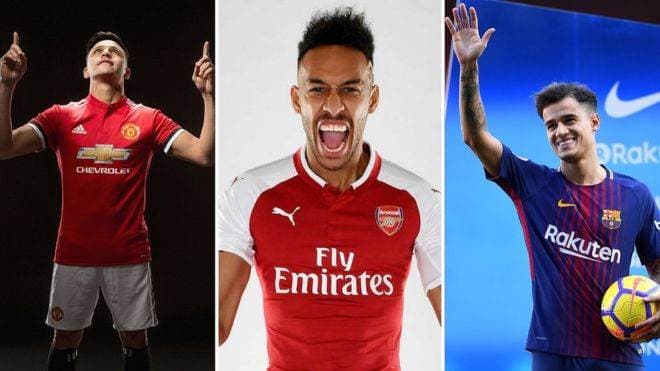 Los tres nombres más comentados del mercado: Alexis Sánchez, Pierre-Emerick Aubameyang y Philippe Coutinho.