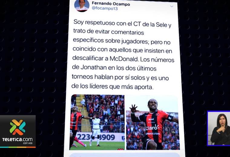Presidente de Alajuelense pide abiertamente la convocatoria de Jonathan McDonald a la Selección