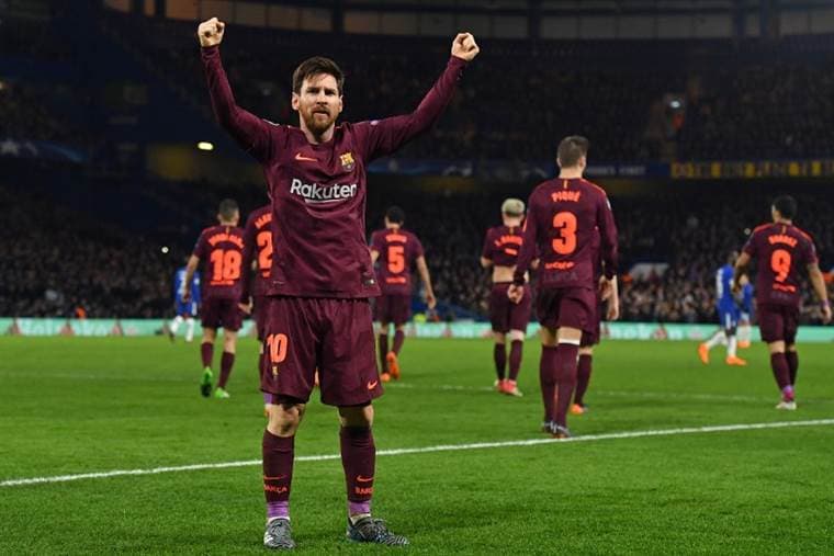 Leo Messi marcó en Stamford Bridge el gol del Barcelona.|AFP