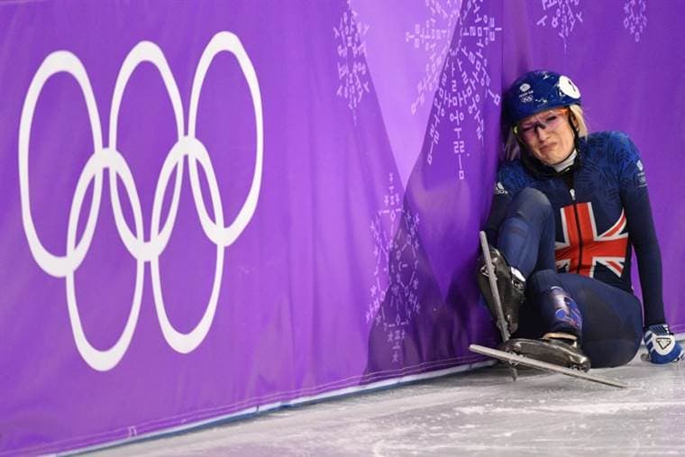 la británica Elise Christie no logró ni una medalla, a pesar de partir como favorita.|AFP