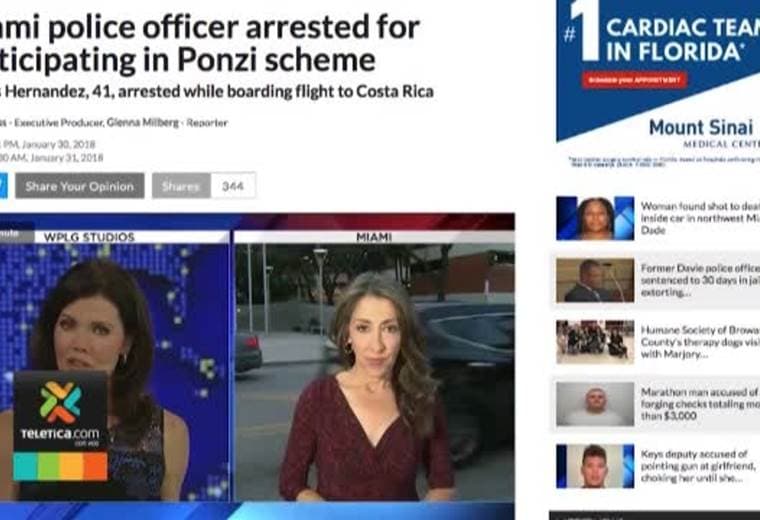 Oficial de policía de Miami es sospechoso de estafa con inversiones falsas en Costa Rica