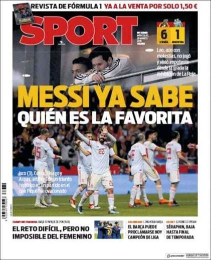 Prensa española tras el partido ante Argentina.