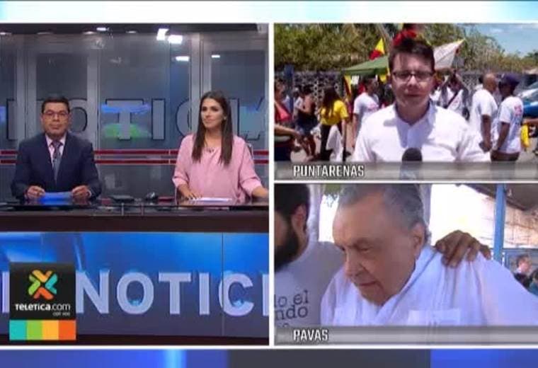 Expresidente Abel Pacheco emitió su voto en la escuela Carlos Sanaría en Pavas