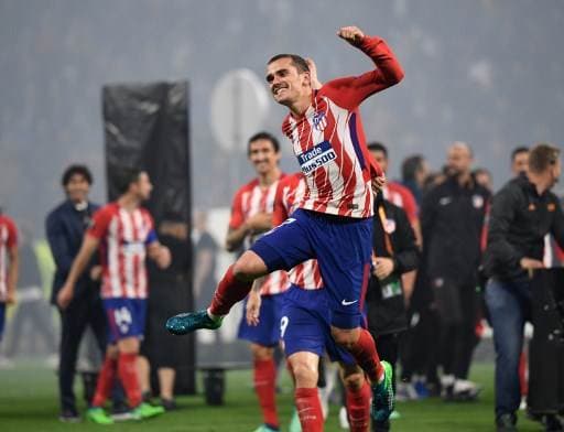 Antoine Griezmann y el Atlético de Madrid campeones de la Europa League.|AFP
