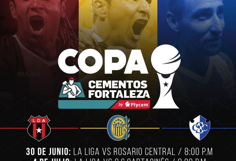 Copa Cementos Fortaleza entre Alajuelense, Cartaginés y Rosario Central.|lda.cr