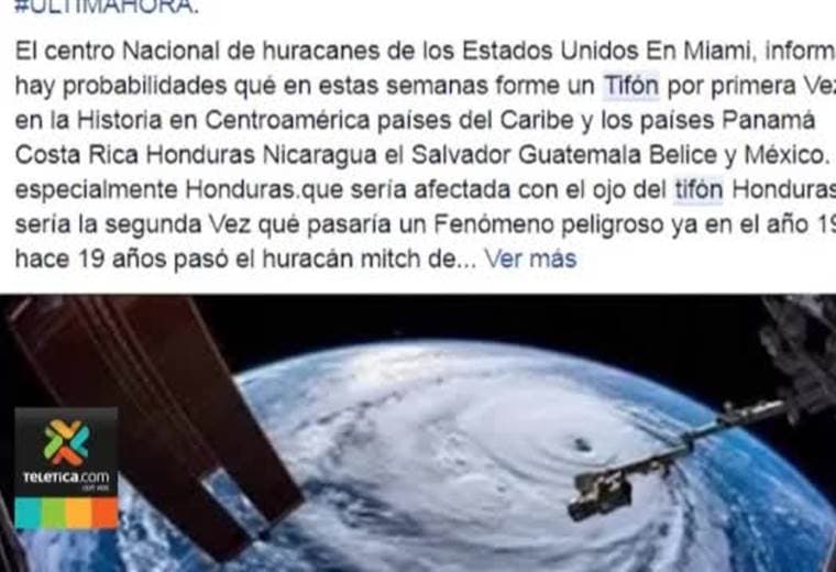 IMN desmiente informaciones falsas de posible huracán que afectaría el país