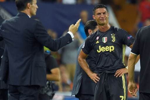 Cristiano Ronaldo fue expulsado en el juego Valencia ante Juventus.|AFP