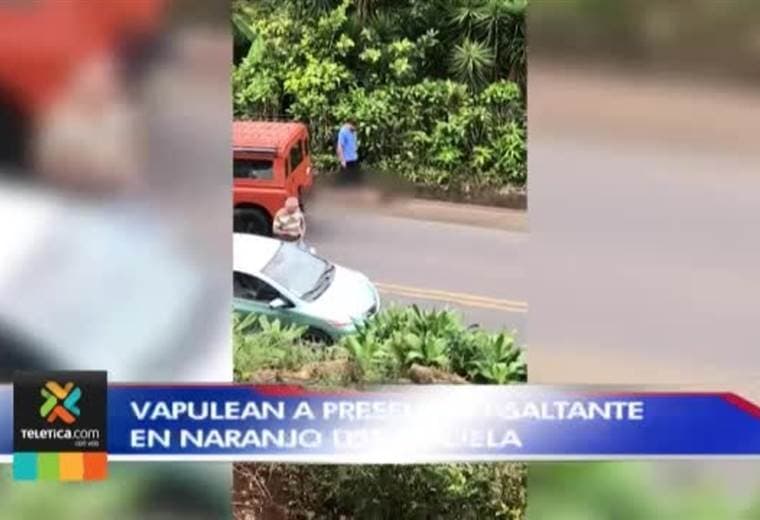 Vapulean a presunto asaltante en Naranjo de Alajuela