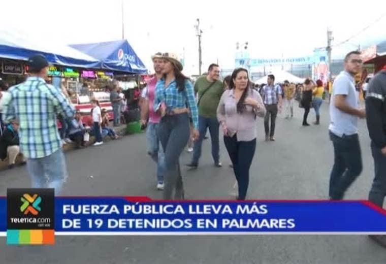 Fuerza Pública lleva más de 19 detenidos en Palmares