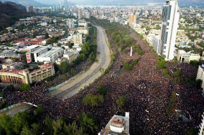Manifestantes Chile