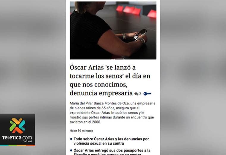 Empresaria María del Pilar Baeza denuncia que Óscar Arias intentó tocarle los senos