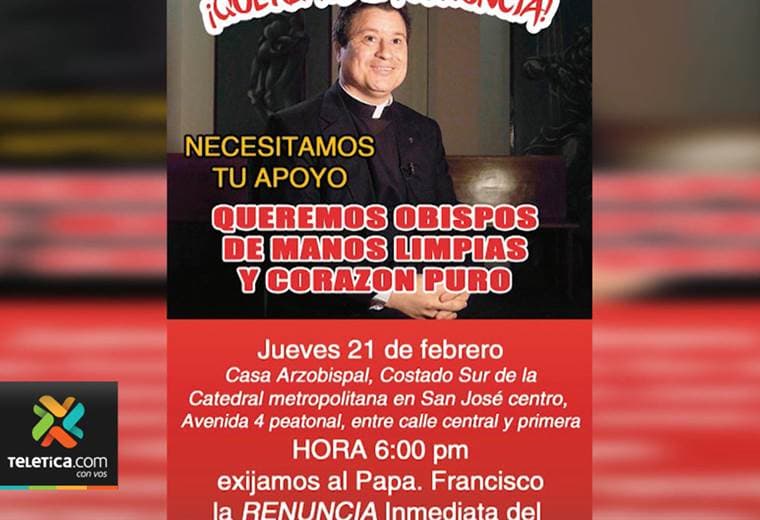 Este jueves se realizará una manifestación para pedir la salida del arzobispo de San José.