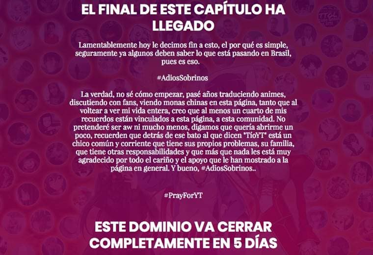 Páginas de animes gratis: AnimeYT y AnimeMovil cierran tras denuncias de copyright. (Foto: AnimeYT)