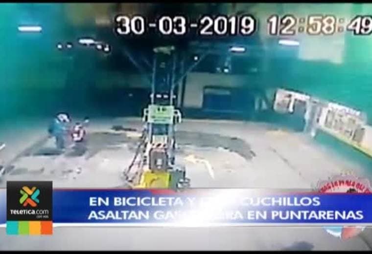 5 hombres en bicicleta y con cuchillos asaltaron una gasolinera en Barranca de Puntarenas