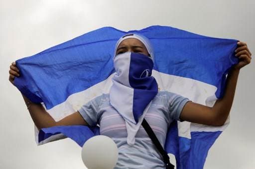 Manifestantes en Nicaragua. Foto AFP