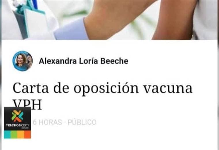 Carta anti-vacunas de exdiputada Alexandra Loría no tiene fundamento legal