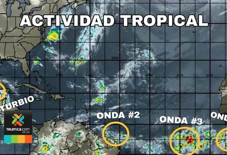 IMN monitorea 3 ondas tropicales en el Caribe para tener claro si podrían afectar al país