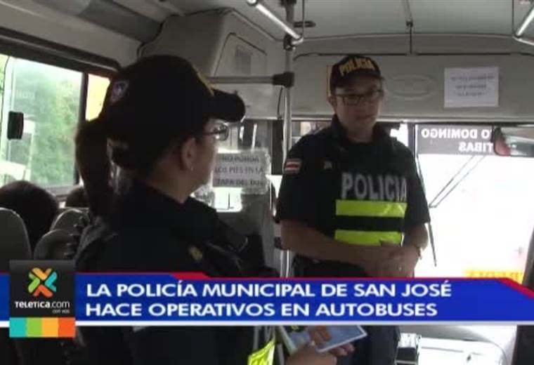 Policía Municipal de San José realiza operativos en buses para frenar tráfico de drogas