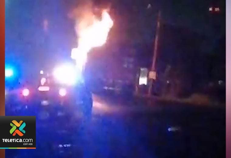 Menores de edad habrían participado en quema de tráiler y disturbios del martes en Limón