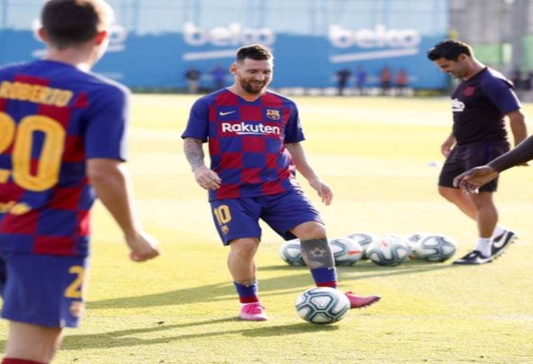 Lionel Messi volvió a los entrenamientos del Barcelona | Barcelona en Twitter
