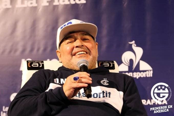 Diego Armando Maradona, técnico de Gimnasia | Twitter de Gimnasia