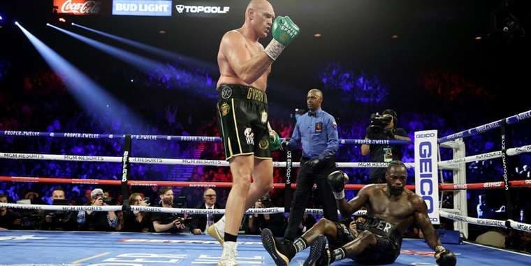 Tyson Fury y Deontay Wilder en Las Vegas. AFP