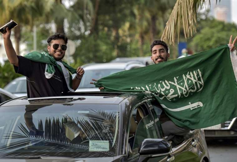 Fanáticos de Arabia Saudita. AFP