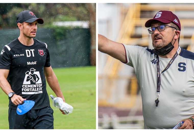 Albert Rudé e Iñaki Alonso, técnicos de Alajuelense y Saprissa.