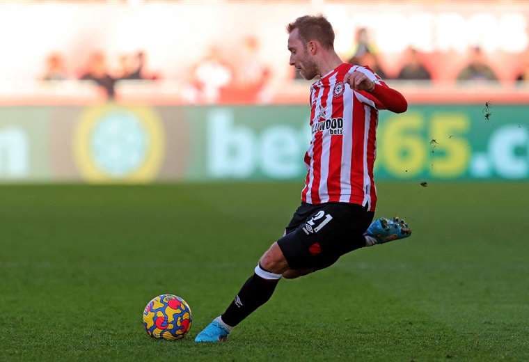 Christian Eriksen volvió a jugar. Foto: AFP