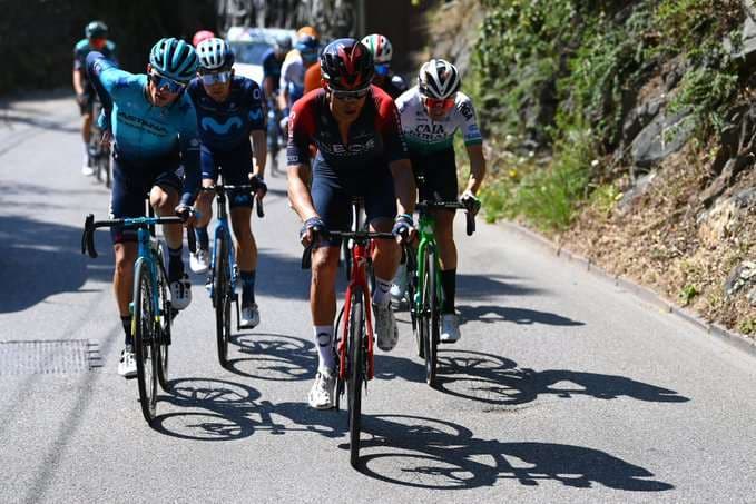 Andrey Amador fue segundo en la tercera etapa en el Tour de los Alpes.