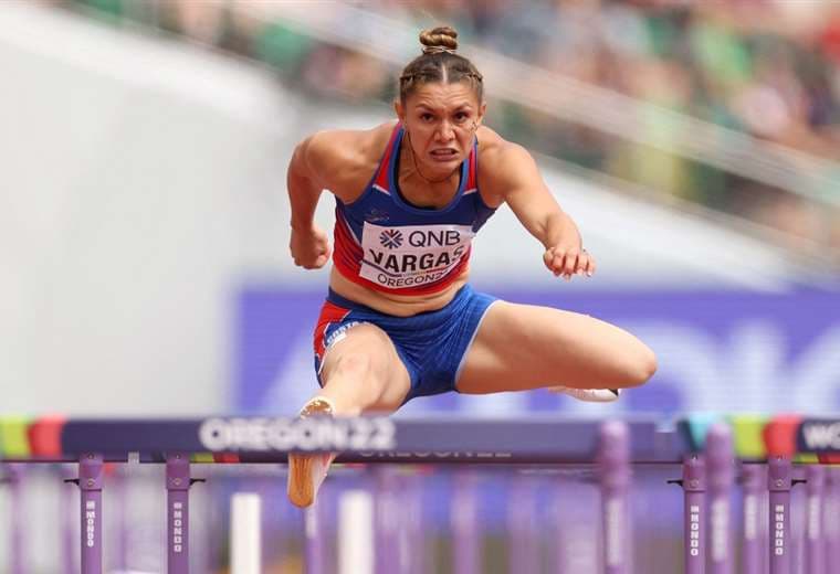 Andrea Vargas en el Mundial de Atletismo.
