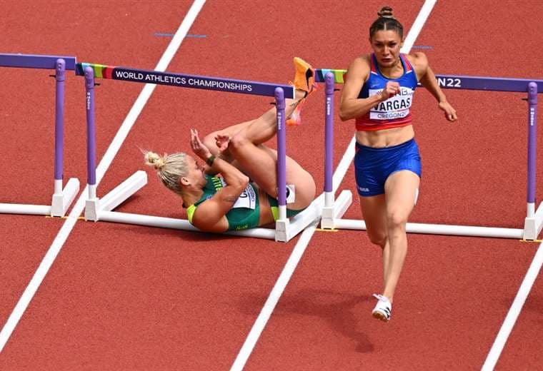 Andrea Vargas en el Mundial de Atletismo.