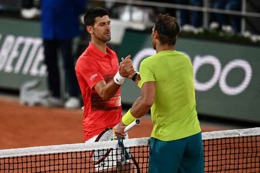 Novak Djokovic y Rafa Nadal. AFP