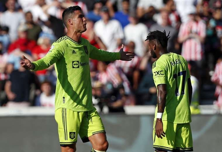 Cristiano Ronaldo en la derrota del United.