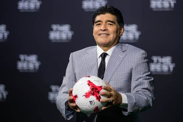 Diego Maradona durante la gala de los premios The Best. 