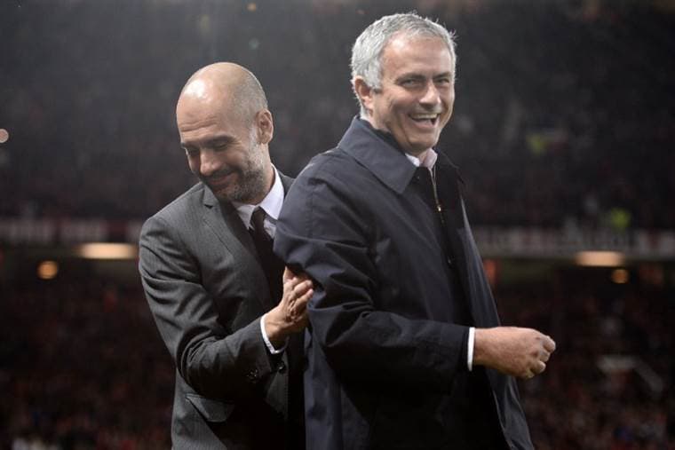 Pep Guardiola y Jose Mourinho, técnicos del City y United respectivamente |AFP. 