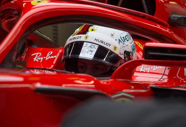 Sebastian Vettel, piloto alemán de la escudería Ferrari. 