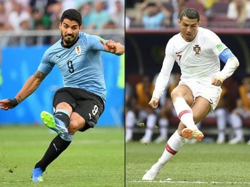 El duelo Uruguay ante Portugal tendrá el enfrentamiento de Luis Suárez ante Cristiano Ronaldo.|AFP