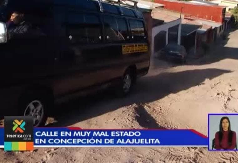 Calle en pésimo estado tiene molestos a los vecinos de Concepción de Alajuelita
