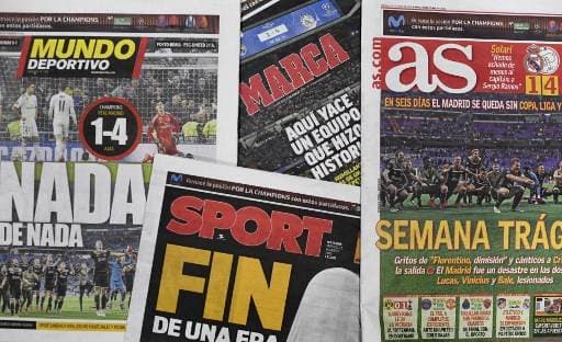 Prensa española apunta al 'fin de ciclo' tras la debacle del Real Madrid